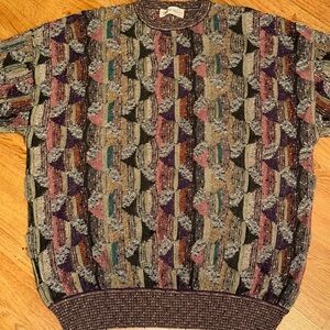 VTG 90s 00s St. Croix Multicolor 3D Knit Cosby Coogi Style Sweater 90s Men’s XL